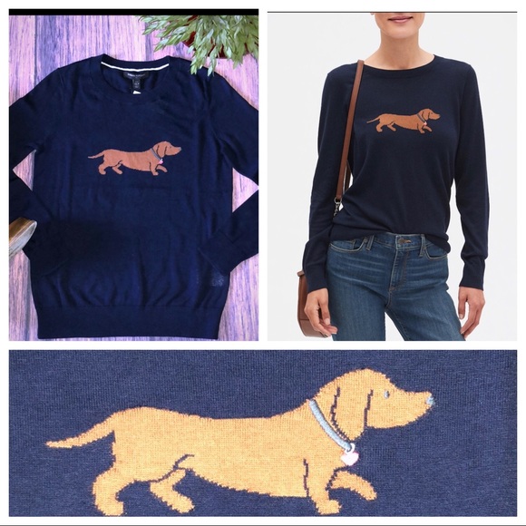 Banana Republic Sweaters - Petite Dog Forever Crew Neck Sweater